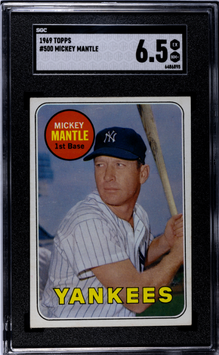 1969 Topps #500 Mickey Mantle SGC 6.5 EX-NM+ Well Centered
