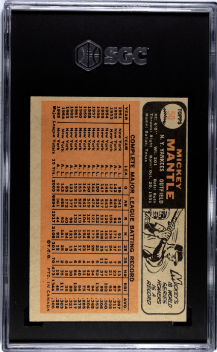 1966 O-Pee-Chee #50 Mickey Mantle SGC 4 VG-EX