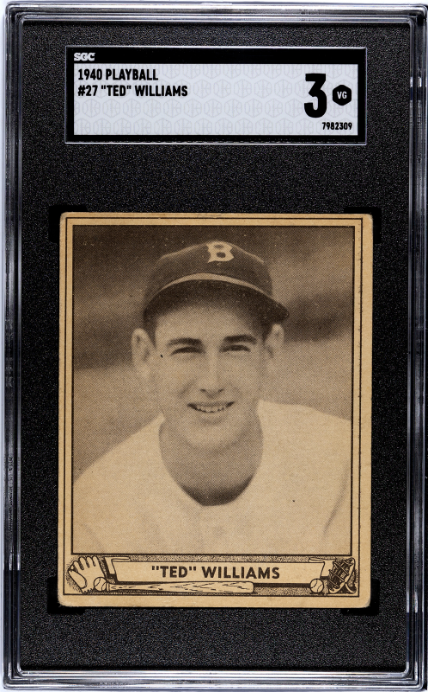 1940 Playball #27 Ted Williams SGC 3 VG CREASE FREE