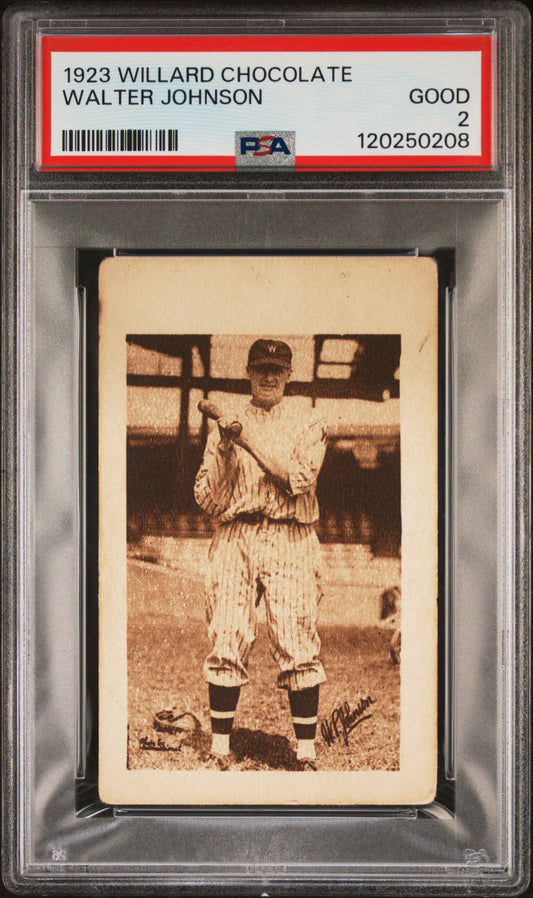 1923 Willard Chocolate Walter Johnson PSA 2 GD ONLY 8 PSA GRADED EXAMPLES