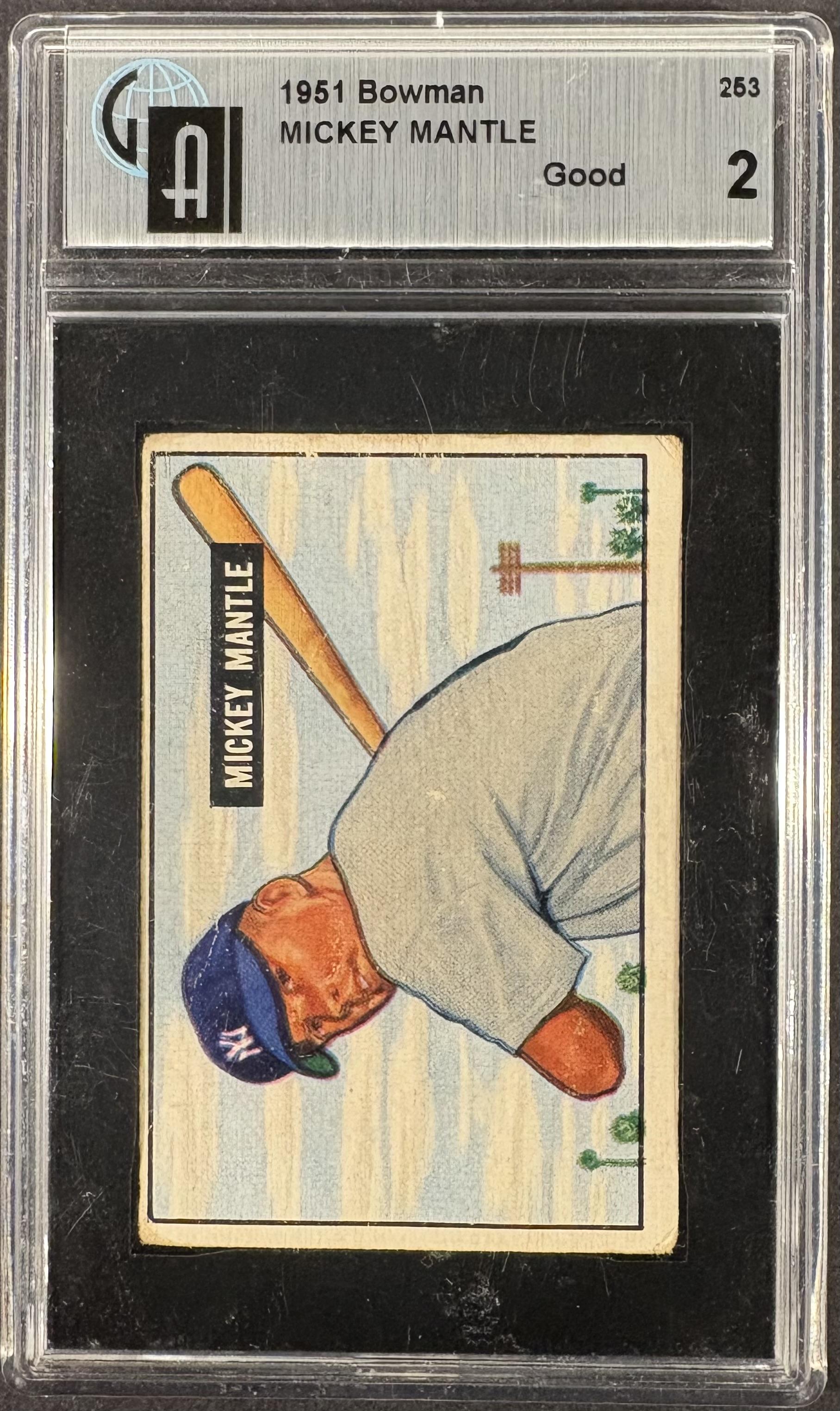 1951 Bowman #253 Mickey Mantle RC Rookie GAI 2 GD Nice Color