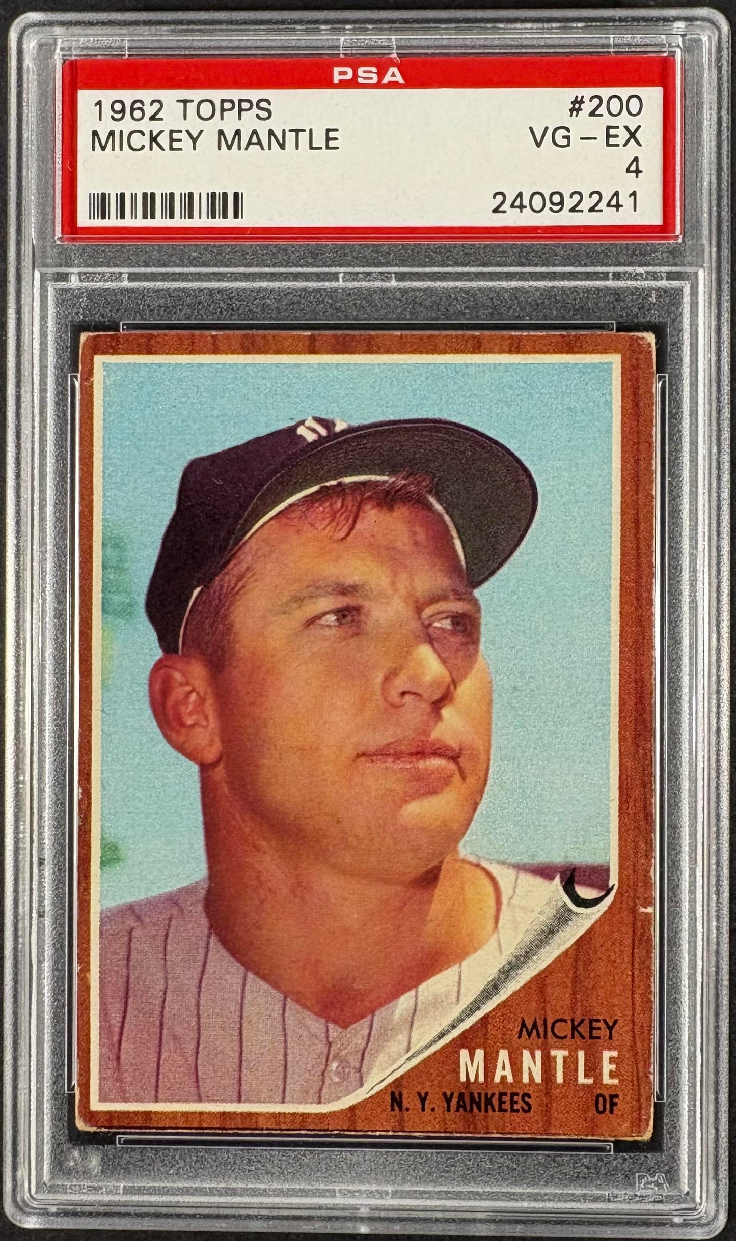 1962 Topps #200 Mickey Mantle PSA 4 VG-EX
