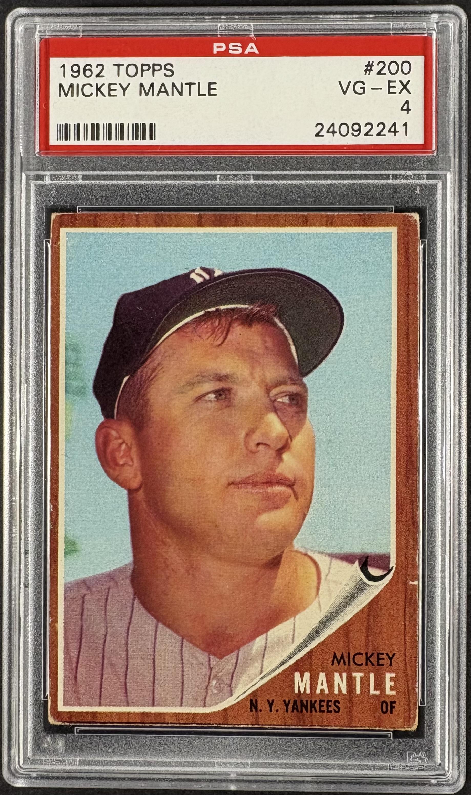 1962 Topps #200 Mickey Mantle PSA 4 VG-EX