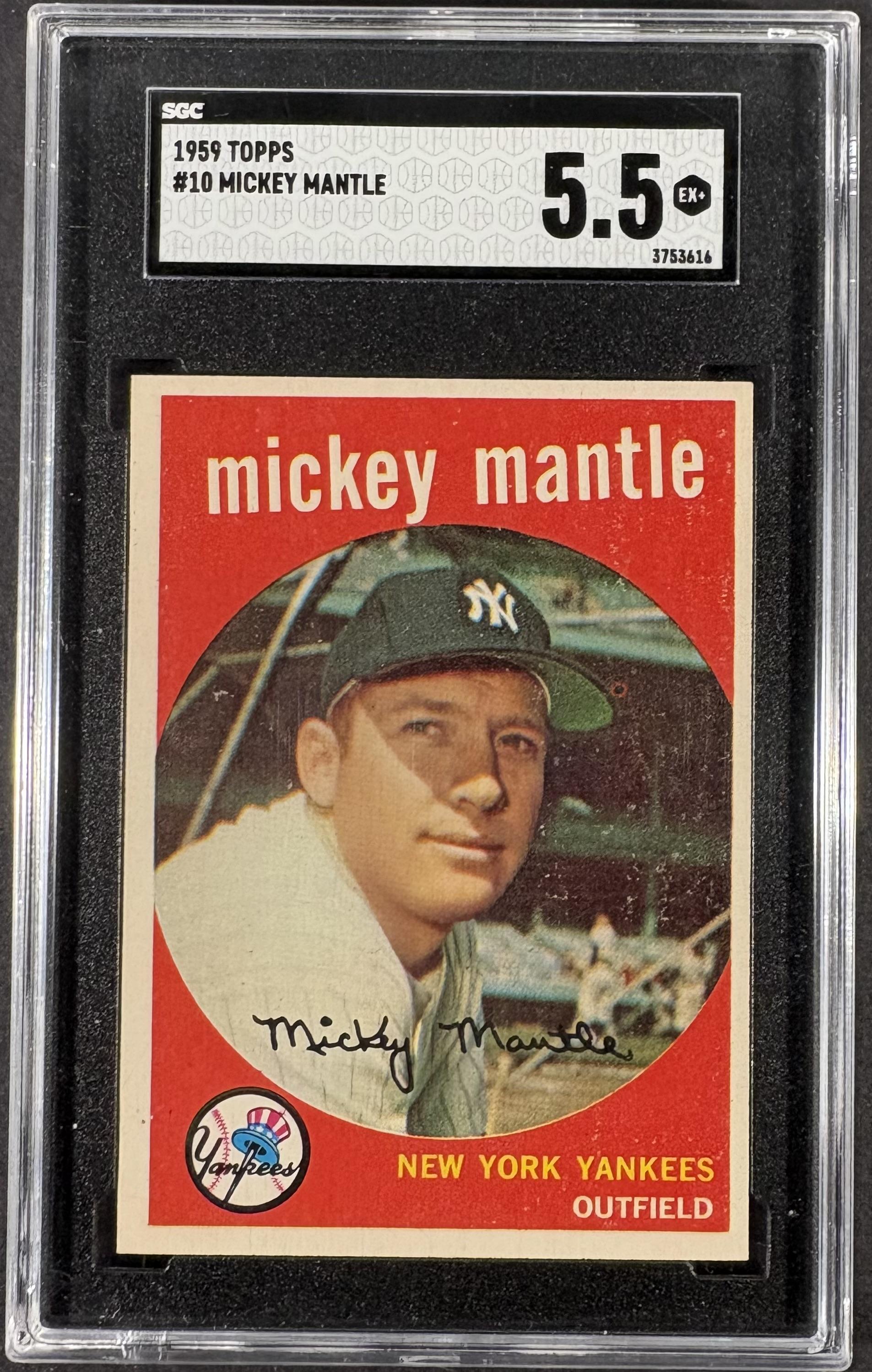 1959 Topps #10 Mickey Mantle SGC 5.5 EX+ Sharp + Nice Color