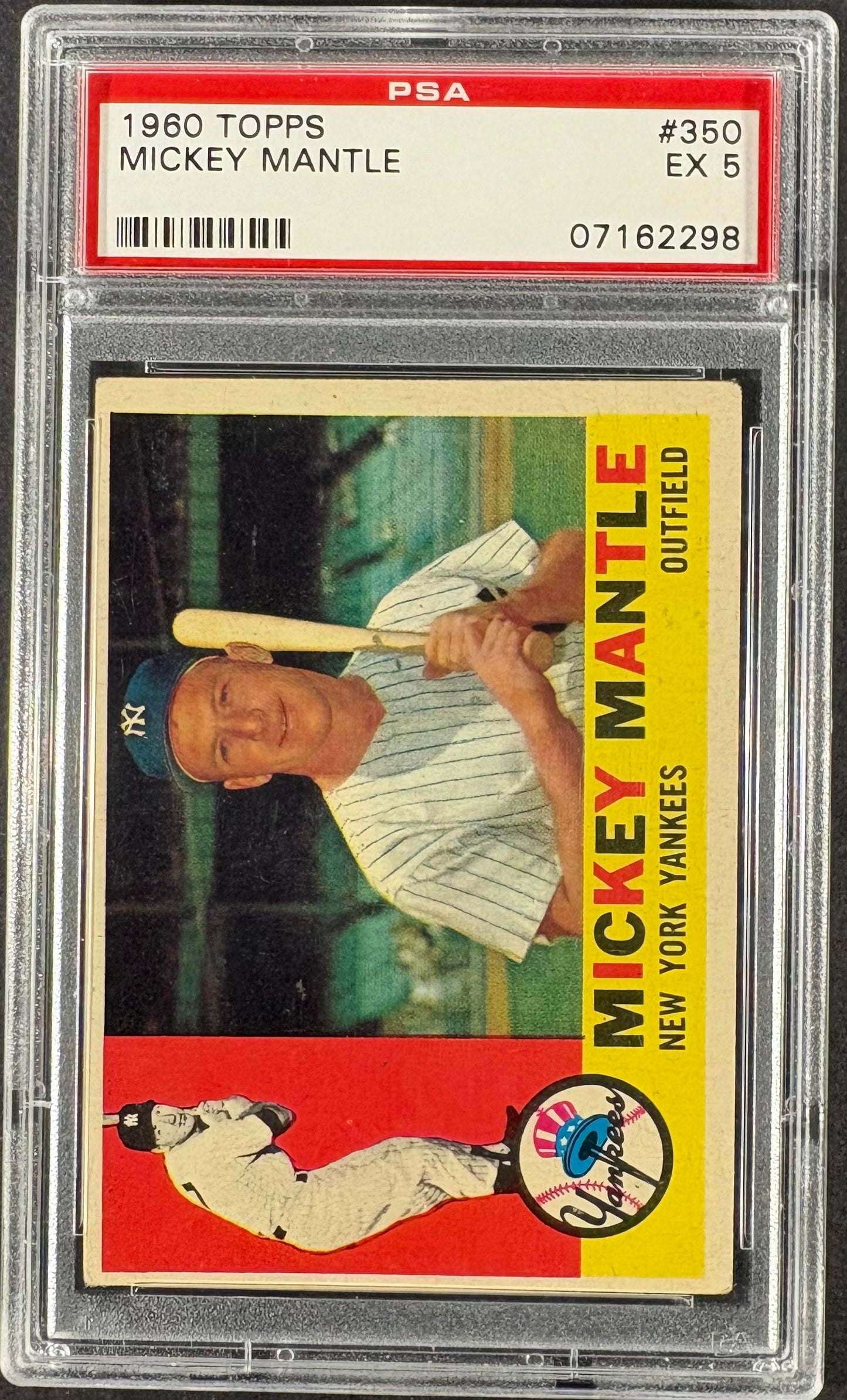 1960 Topps #350 Mickey Mantle PSA 5 EX Nice Color