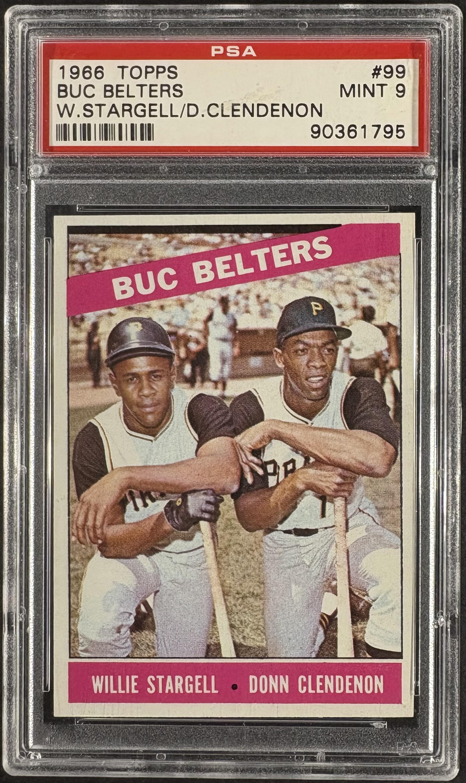 1966 Topps #99 Buc Belters Willie Stargell / Clendenon PSA 9 MINT ONLY 1 HIGHER
