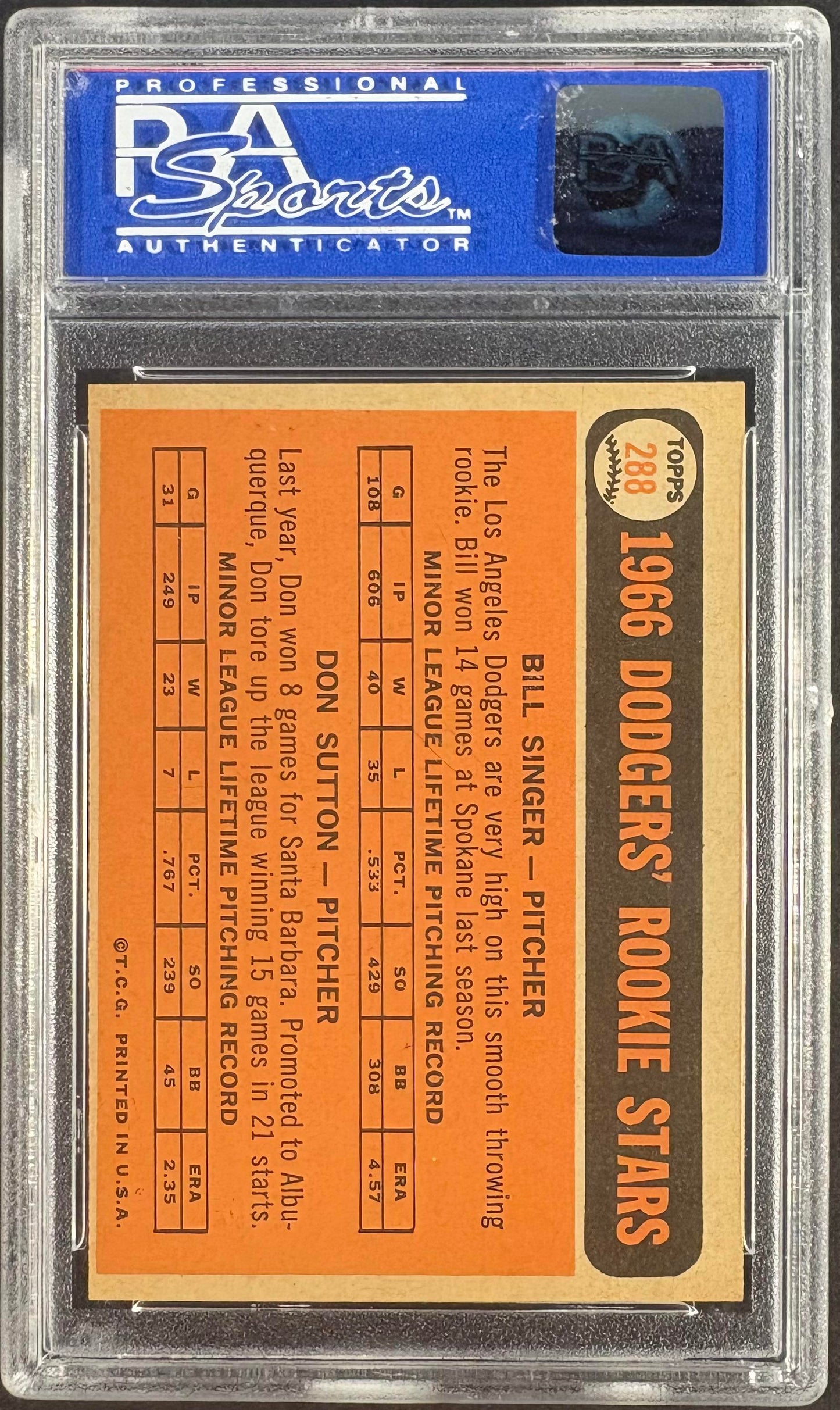 1966 Topps #469 Don Sutton RC Rookie PSA 8 NM-MT High Grade