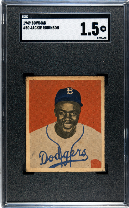 1949 Bowman #50 Jackie Robinson RC Rookie SGC 1.5 Well Centered Nice Eye Appeal