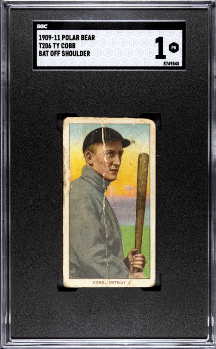 1909-11 T206 Polar Bear Ty Cobb Bat off Shoulder SGC 1