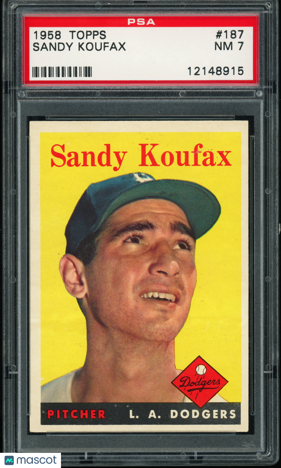 1958 Topps #187 Sandy Koufax PSA 7 NM Near Mint