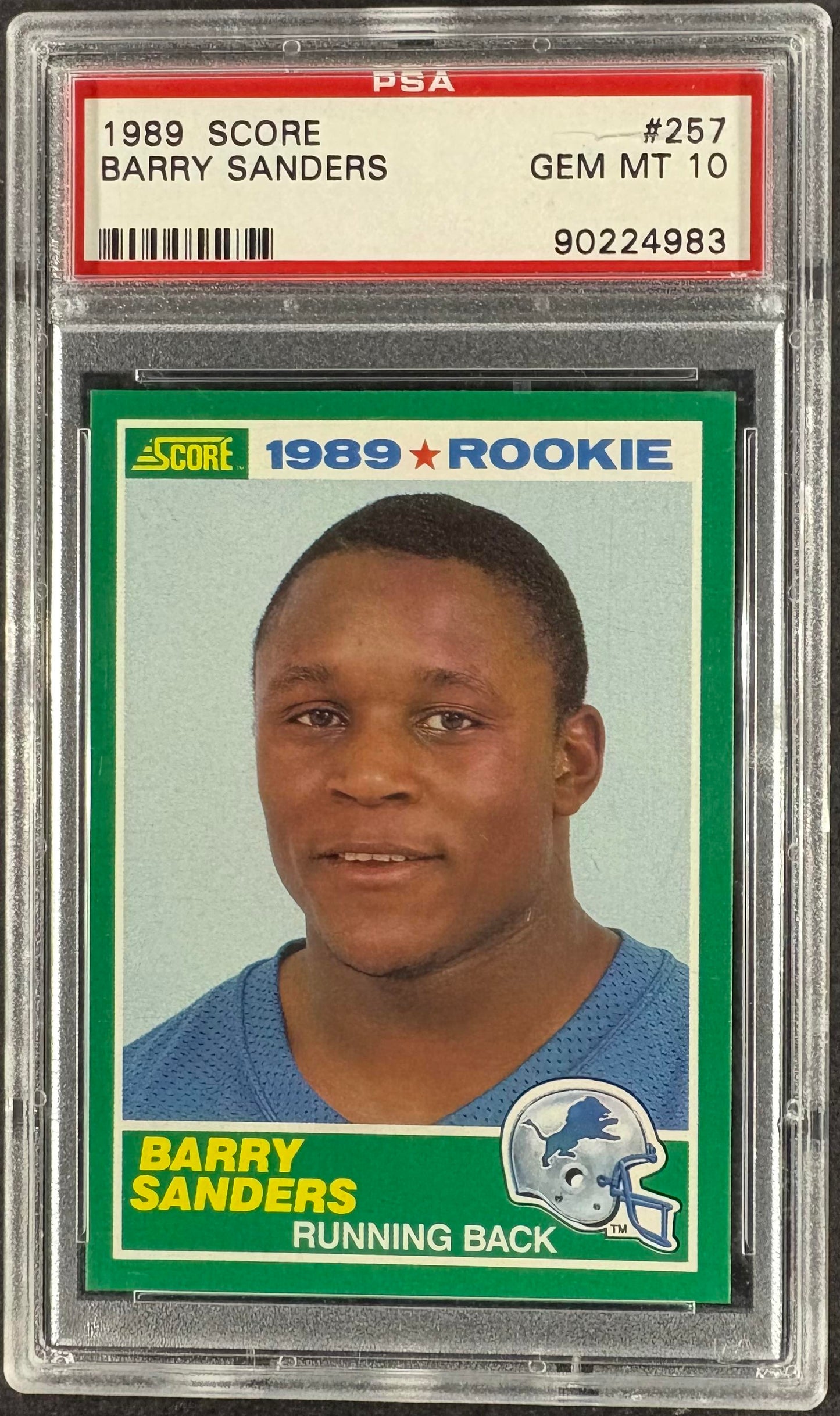 1989 Score #257 Barry Sanders RC Rookie PSA 10 GEM MINT