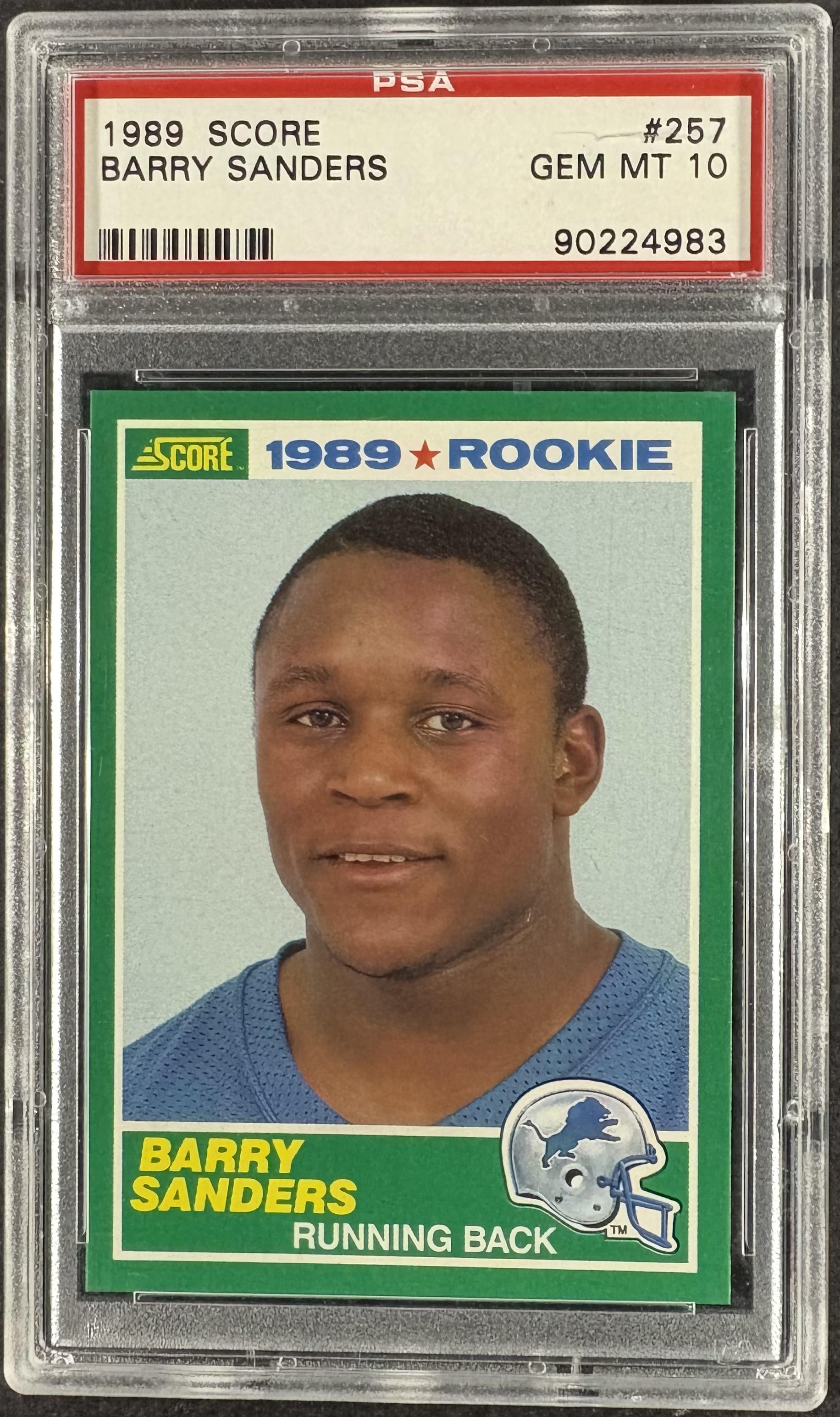 1989 Score #257 Barry Sanders RC Rookie PSA 10 GEM MINT