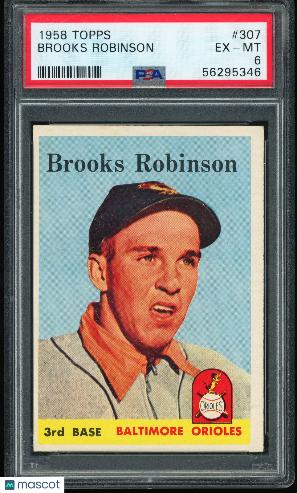 1958 Topps #307 Brooks Robinson PSA 6 EX-MT New Label