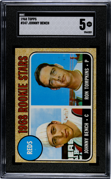1968 Topps #247 Johnny Bench RC Rookie SGC 5 EX SHARP