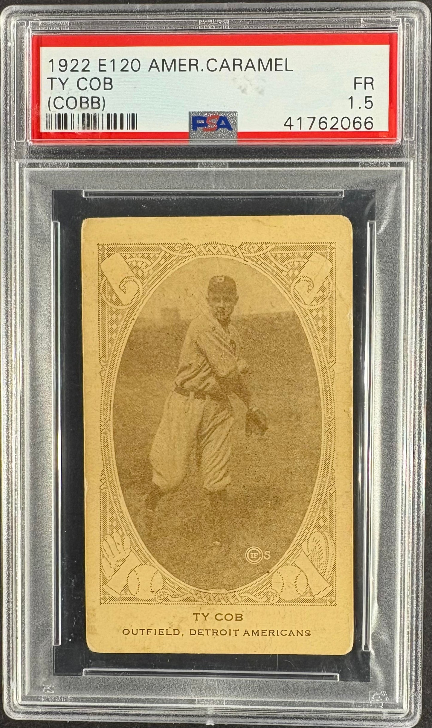1922 E120 American Caramel Series of 240 Ty Cobb Cob PSA 1.5 New Label
