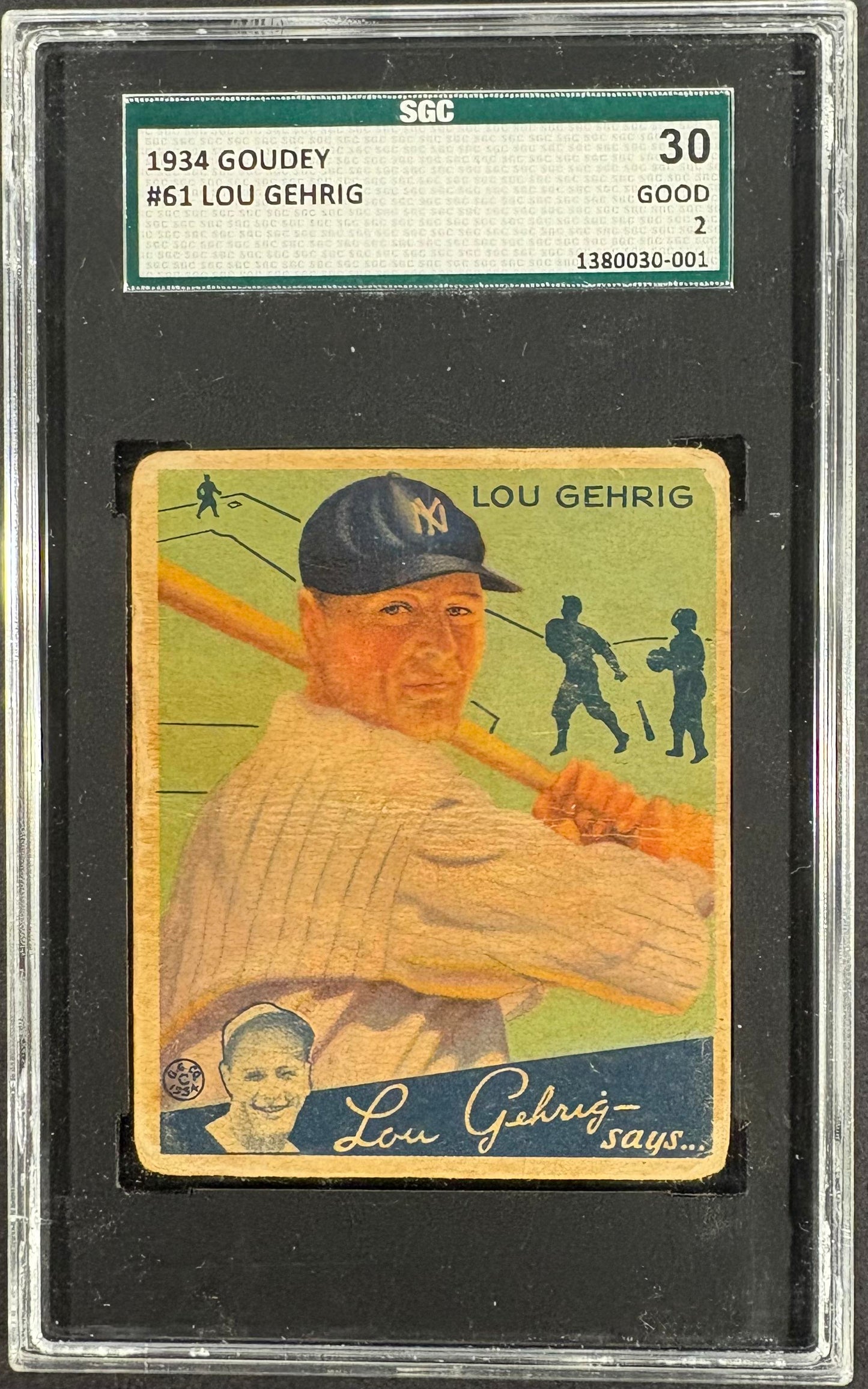 1934 Goudey (R320) #61 Lou Gehrig SGC 2 GD