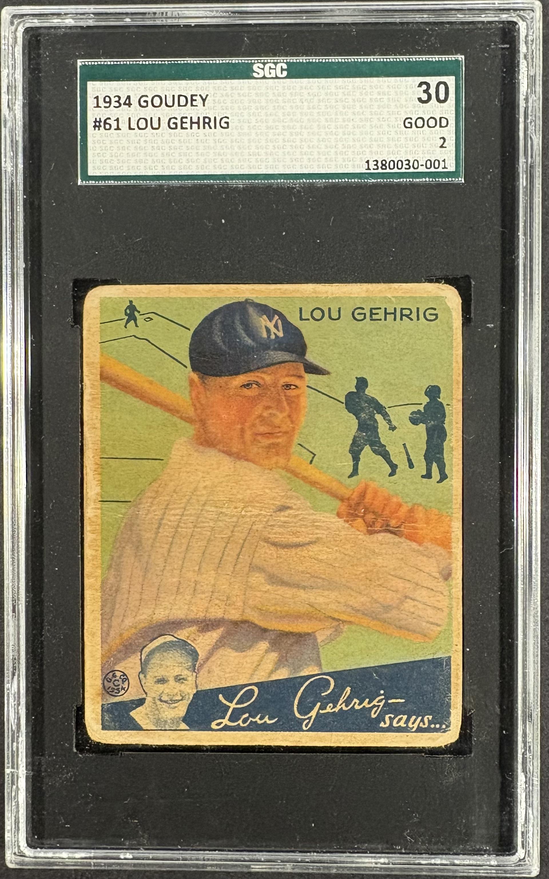 1934 Goudey (R320) #61 Lou Gehrig SGC 2 GD