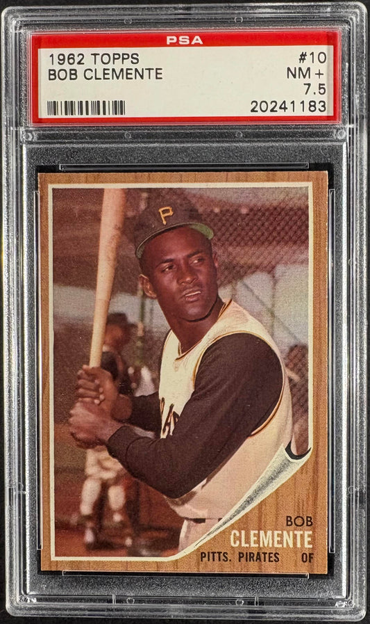 1962 Topps #10 Bob Roberto Clemente PSA 7.5 NM+ High Grade