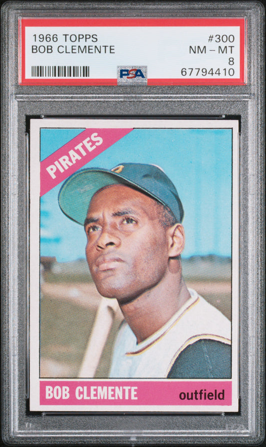 1966 Topps #300 Bob Roberto Clemente PSA 8 NM-MT High Grade New Label