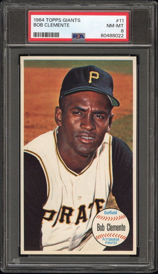 1964 Topps Giants #11 Bob Roberto Clemente PSA 8 NM-MT High Grade New Label