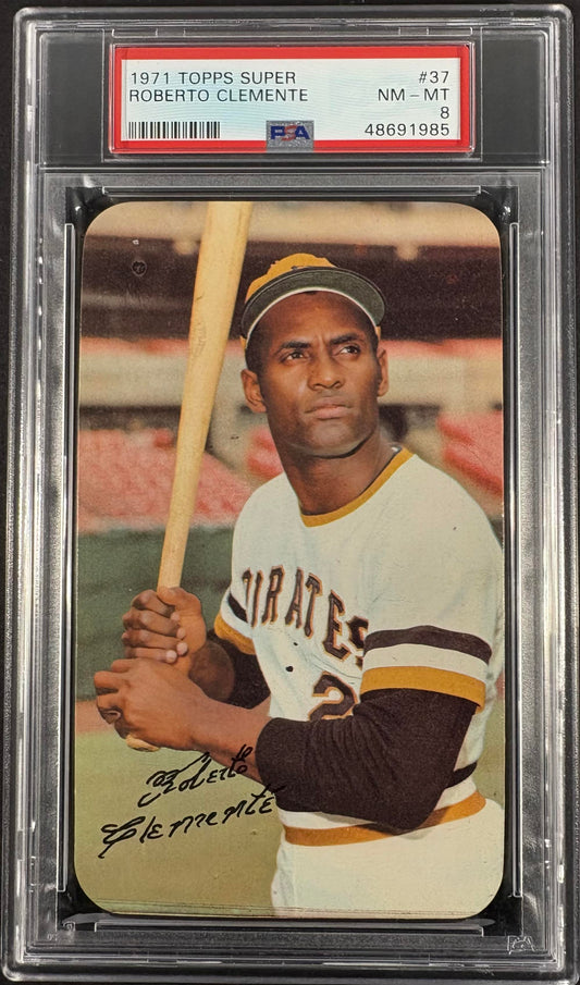 1971 Topps Super #37 Roberto Clemente PSA 8 NM-MT High Grade