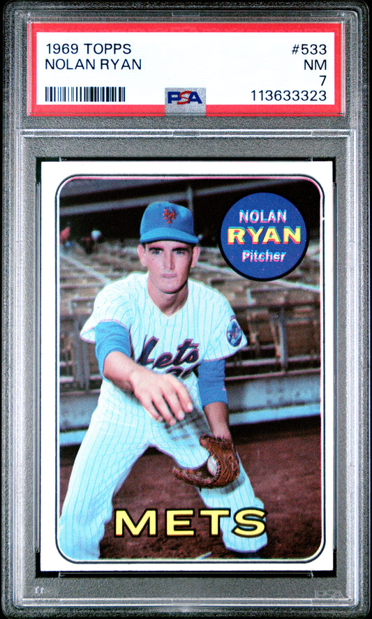 1969 Topps #533 Nolan Ryan PSA 7 NM Near Mint New Label
