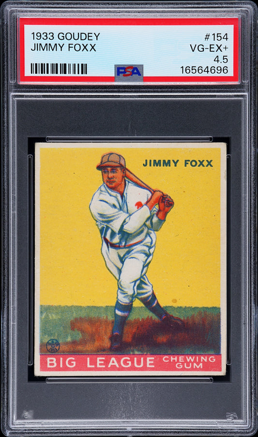 1933 Goudey #154 Jimmy Jimmie Foxx PSA 4.5 VG-EX Nice Eye Appeal CENTERED