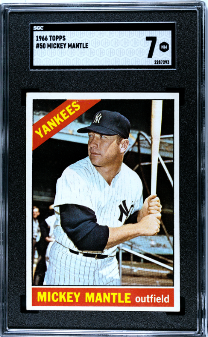 1966 Topps #50 Mickey Mantle SGC 7 NM Near Mint Well Centered