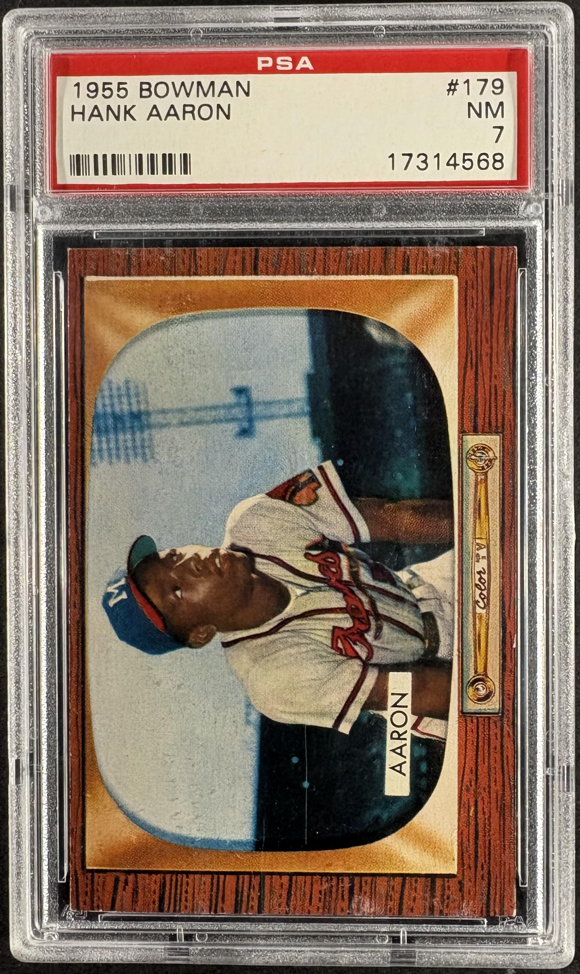 1955 Bowman #179 Hank Aaron PSA 7 NM Near Mint High Grade