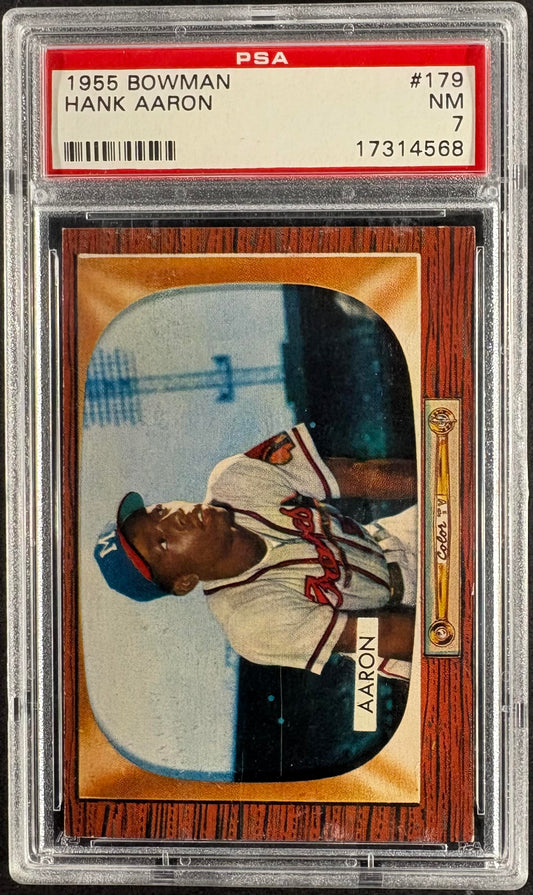 1955 Bowman #179 Hank Aaron PSA 7 NM Near Mint High Grade