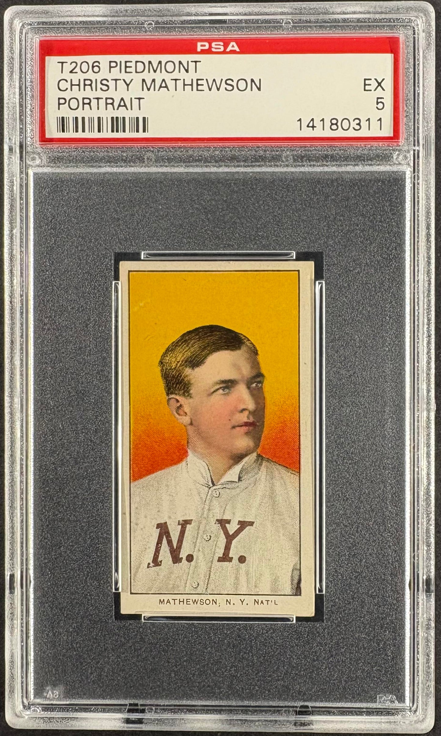 1909-11 T206 Piedmont 150 Christy Mathewson Portrait PSA 5 EX SHARP + Nice Color