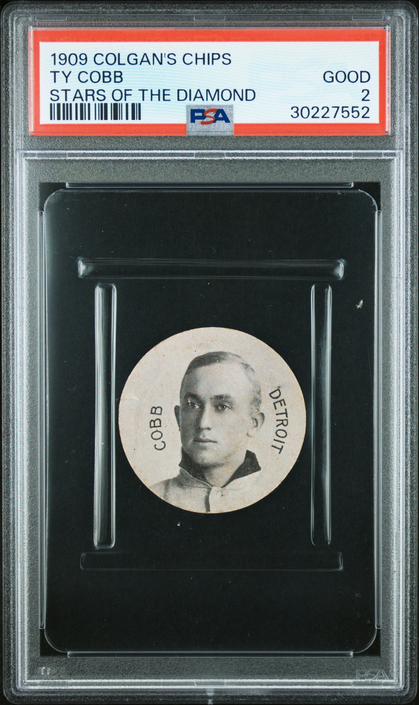 1909 Colgan's Chips Stars Of The Diamond Ty Cobb PSA 2 GD New Label