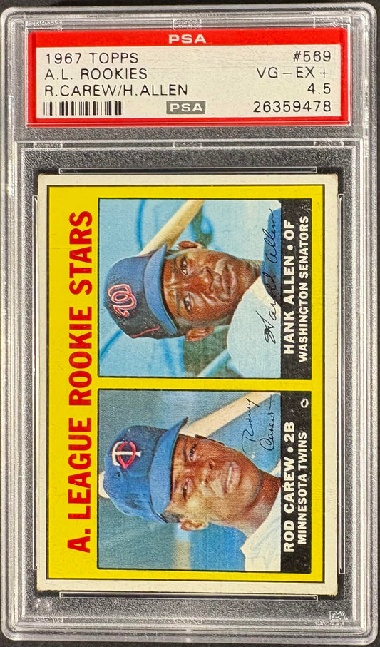 1967 Topps #569 Rod Carew RC Rookie PSA 4.5 VG-EX Well Centered