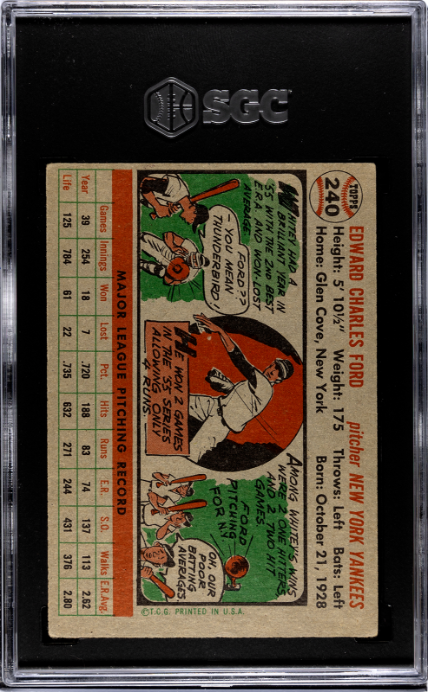 1956 Topps #240 Whitey Ford SGC 3.5 VG+