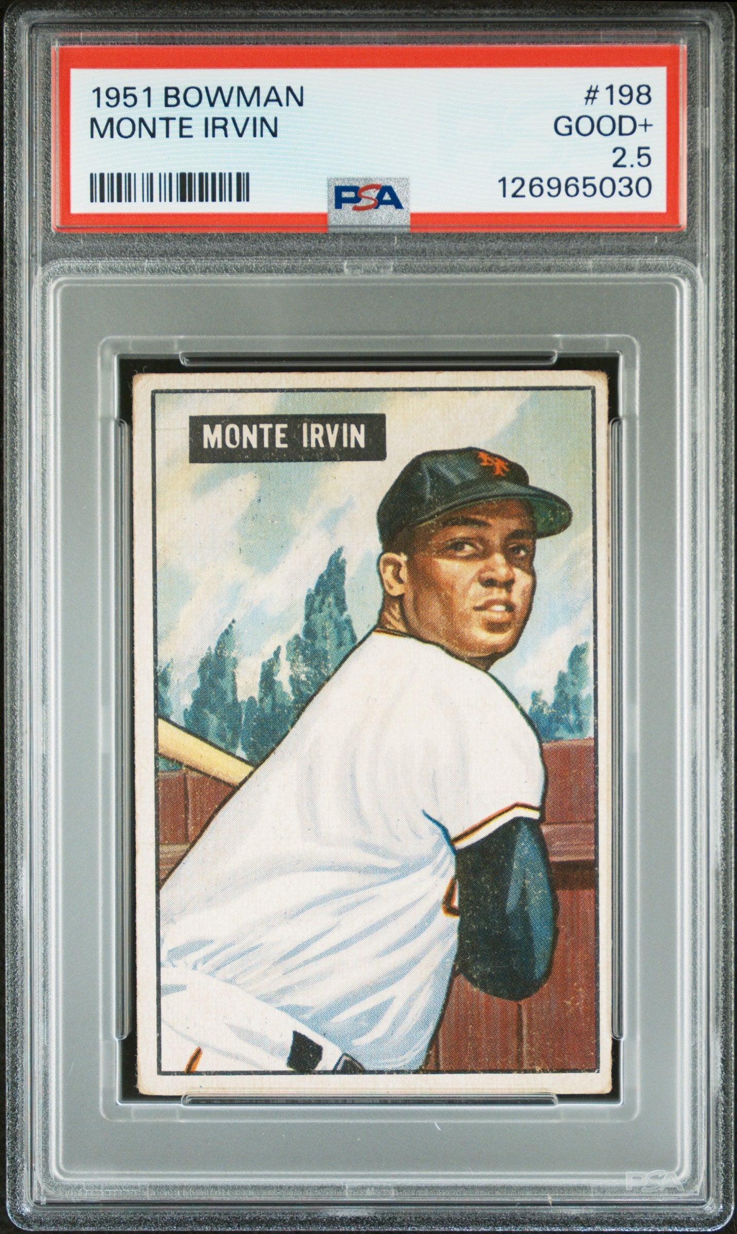 1951 Bowman #198 Monte Irvin RC Rookie PSA 2.5 GD+ New Label