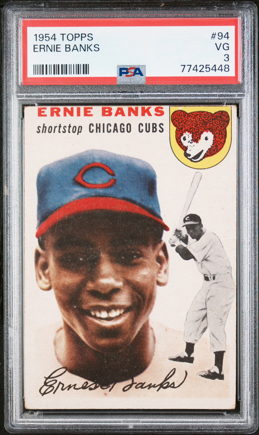 1954 Topps #94 Ernie Banks RC Rookie PSA 3 VG New Label
