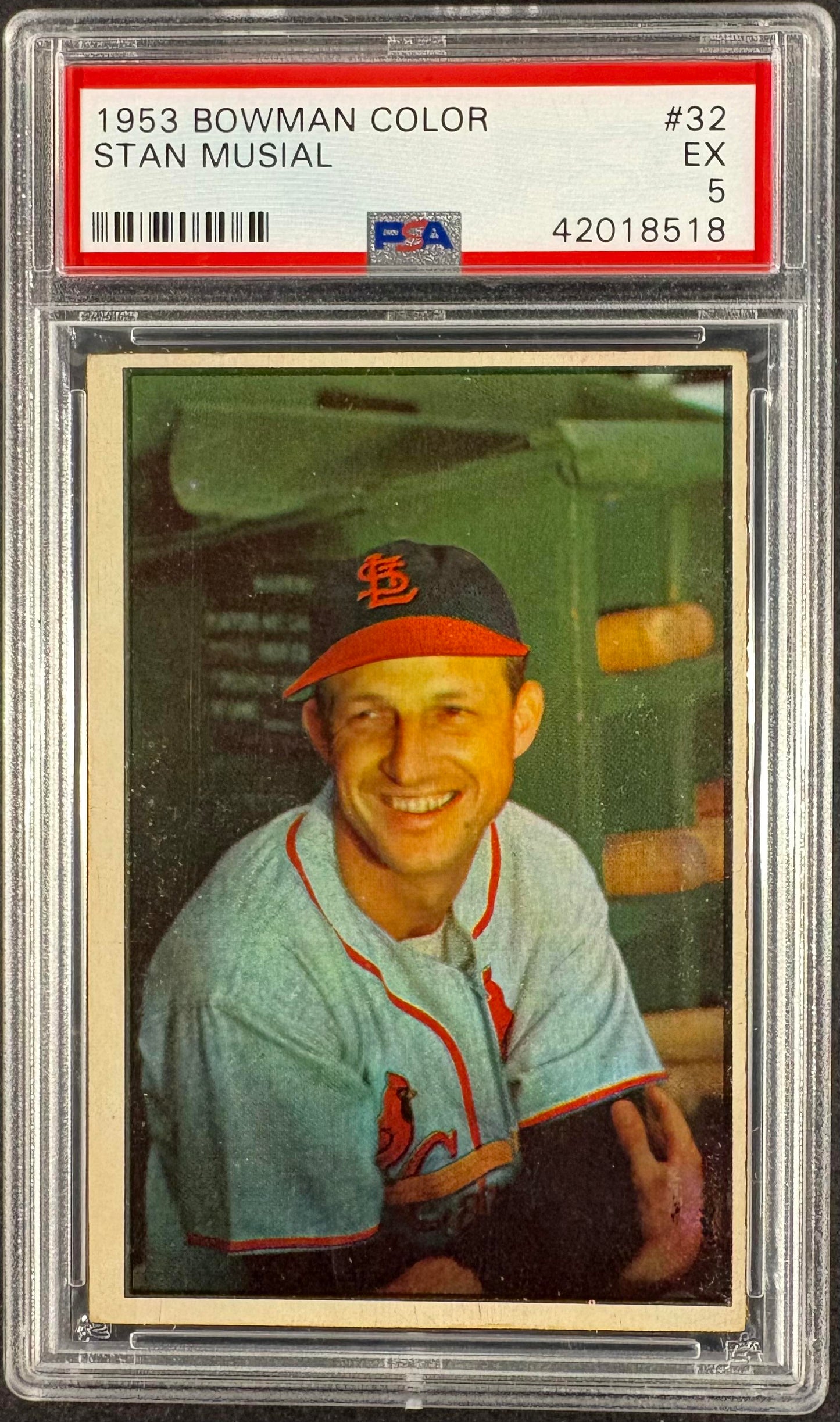 1953 Bowman Color #32 Stan Musial PSA 5 EX New Label