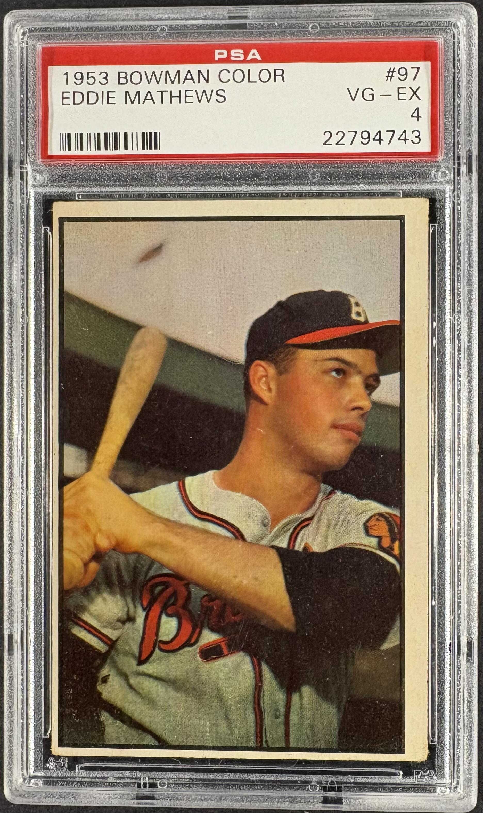 1953 Bowman Color #97 Ed Eddie Mathews PSA 4 VG-EX