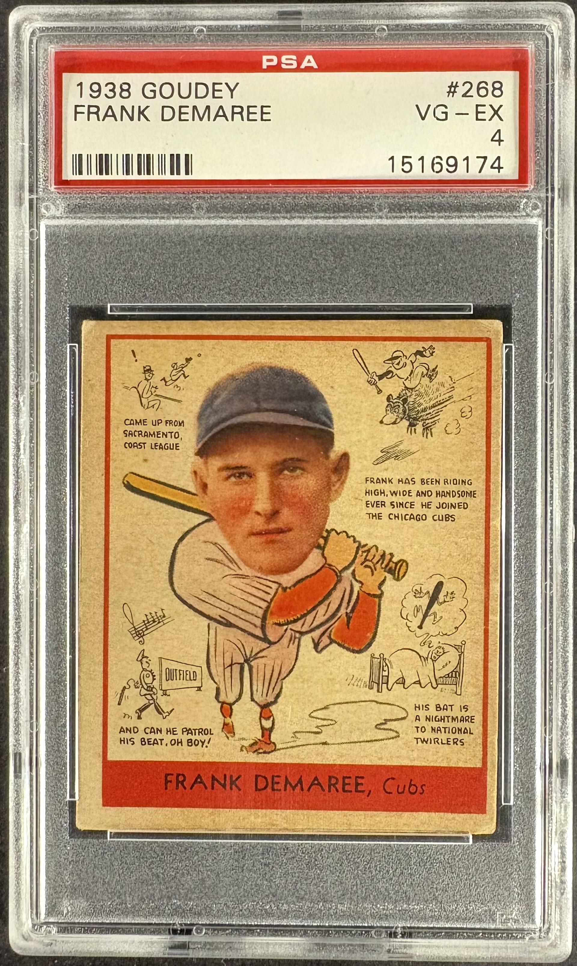 1938 Goudey Heads-Up (R323) #268 Frank Demaree PSA 4 VG-EX