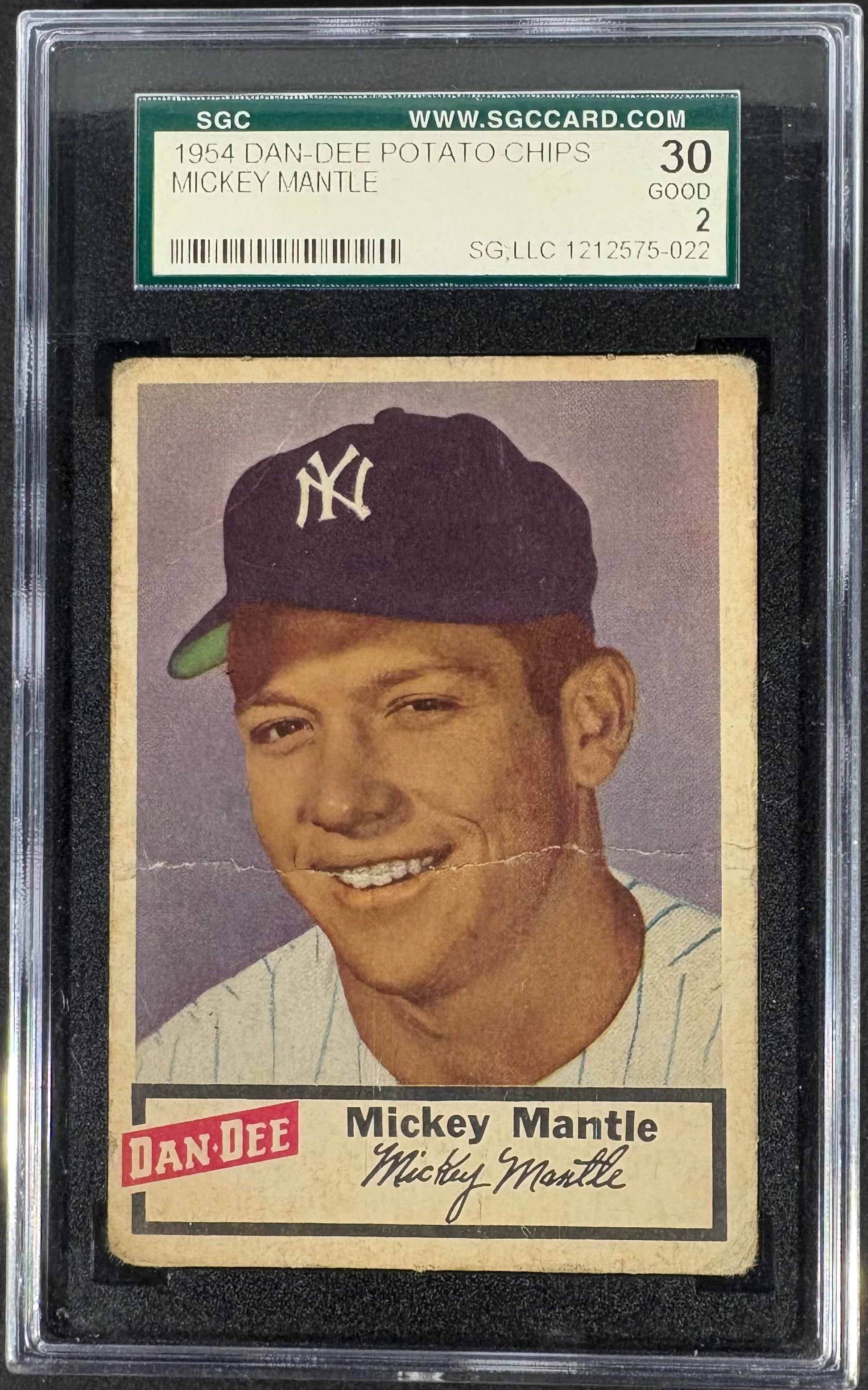 1954 Dan-Dee Potato Chips Mickey Mantle SGC 2 Nice Color