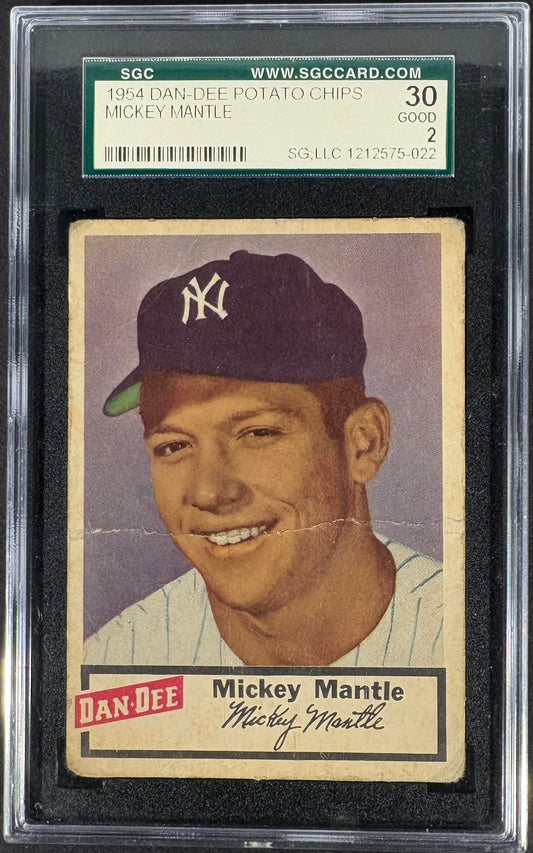 1954 Dan-Dee Potato Chips Mickey Mantle SGC 2 Nice Color