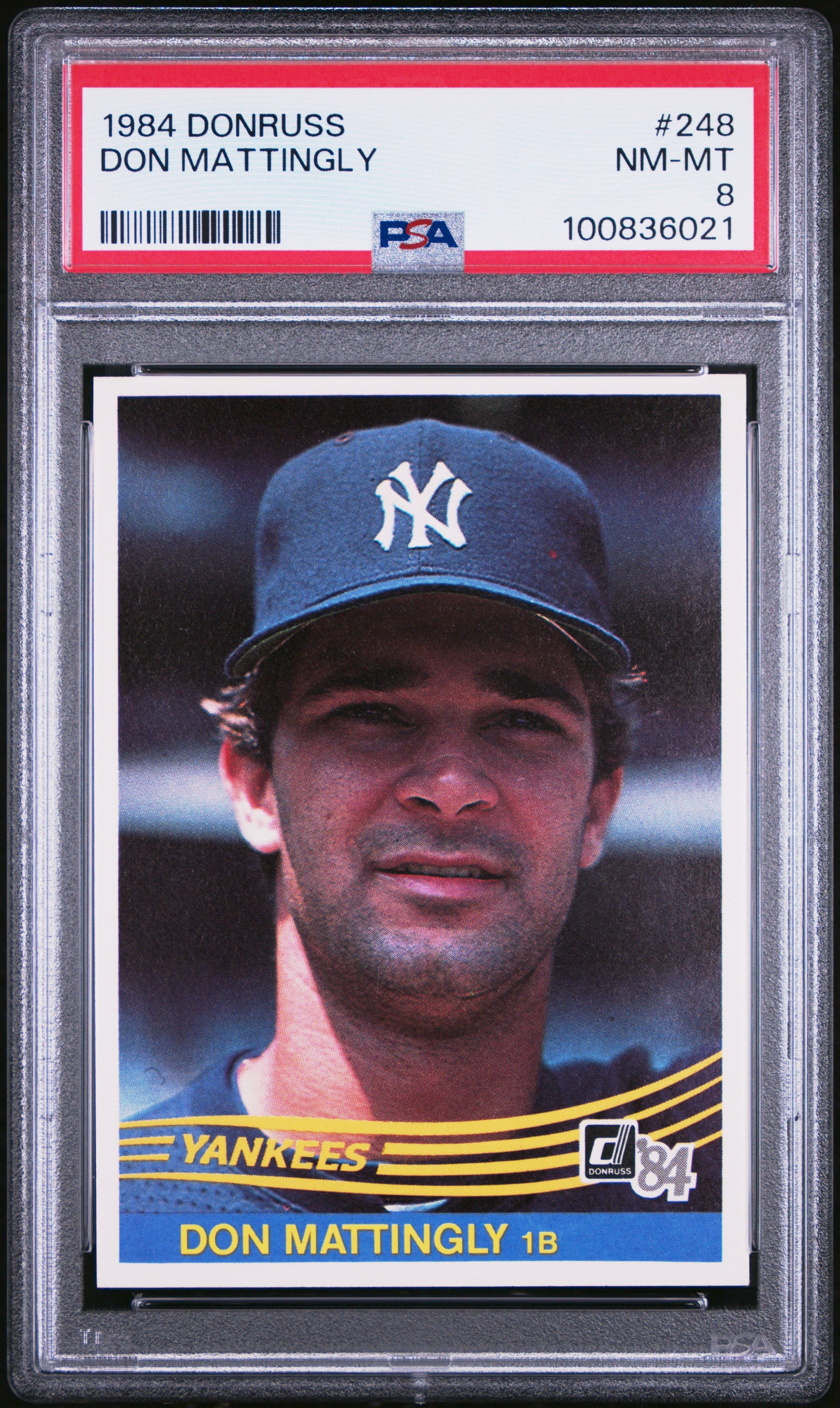 1984 Donruss #248 Don Mattingly RC Rookie PSA 8 NM-MT STUNNING New Label
