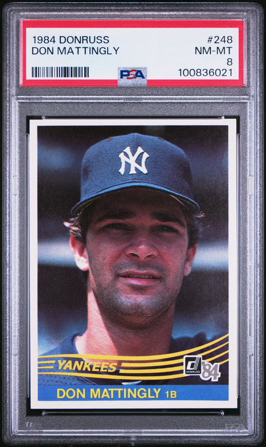 1984 Donruss #248 Don Mattingly RC Rookie PSA 8 NM-MT STUNNING New Label