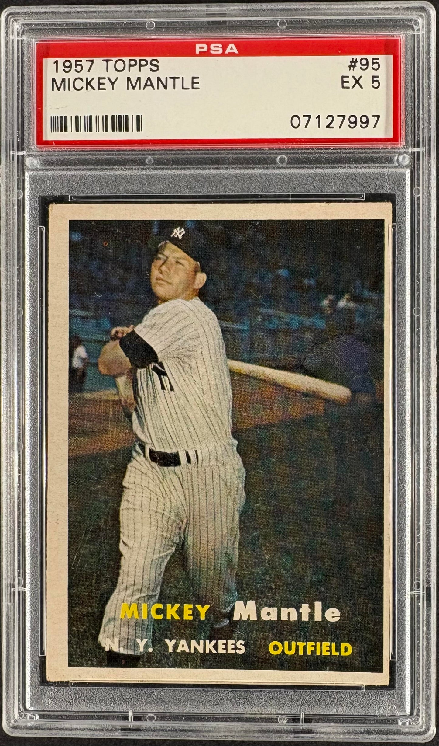 1957 Topps #95 Mickey Mantle PSA 5 EX Nice Color