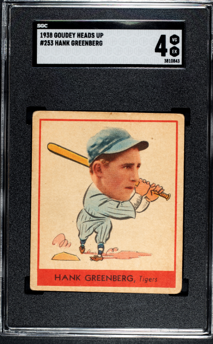 1938 Goudey Heads Up #253 Hank Greenberg SGC 4 VG-EX Well Centered