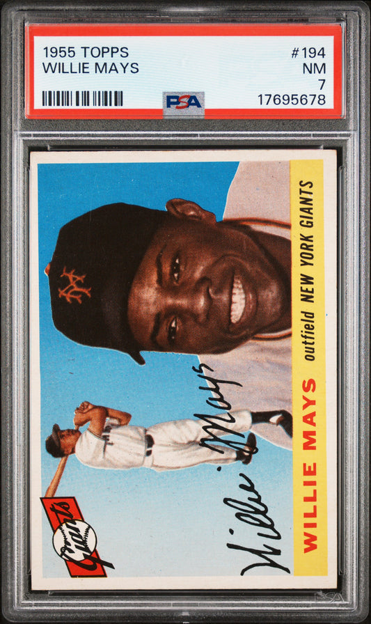 1955 Topps #194 Willie Mays PSA 7 NM Near Mint