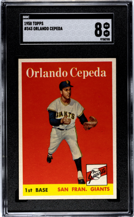 1958 Topps #343 Orlando Cepeda RC Rookie SGC 8 NM-MT STUNNING Eye Appeal
