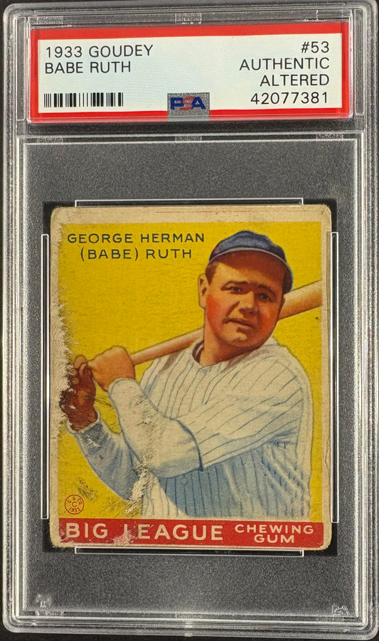 1933 Goudey (R319) #53 George Herman Babe Ruth PSA Authentic Nice Color