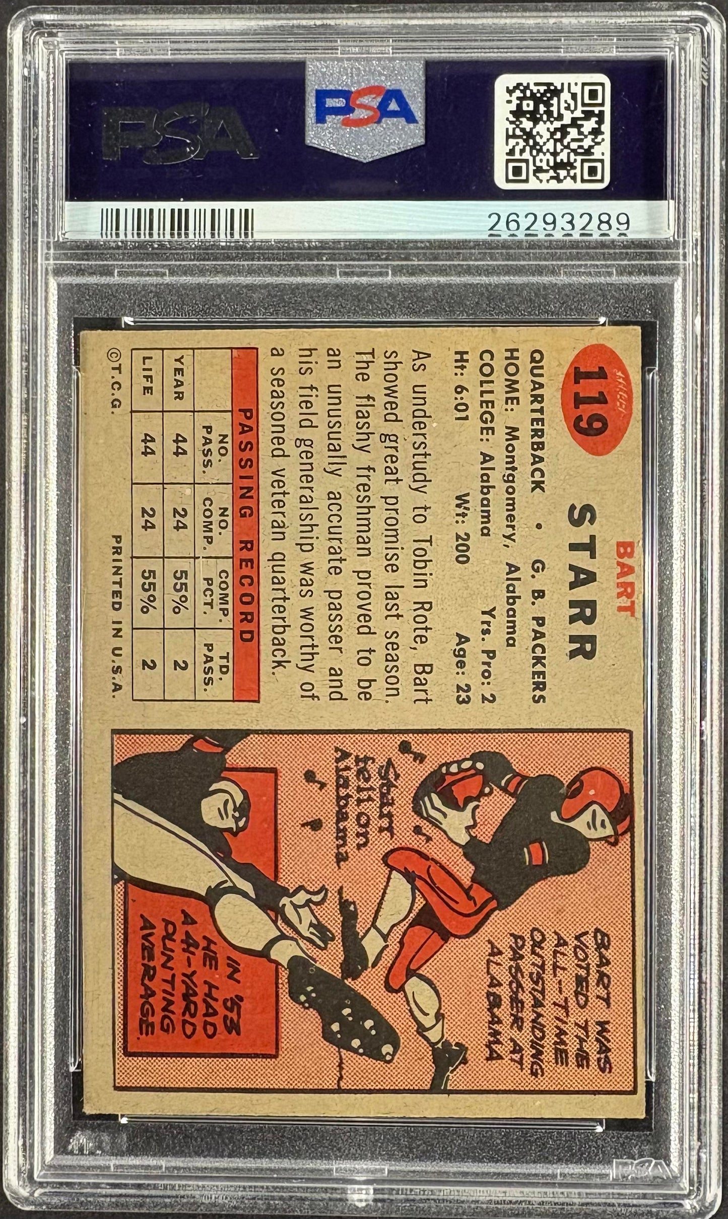 1957 Topps #119 Bart Starr RC Rookie PSA 5.5 EX+ New Label