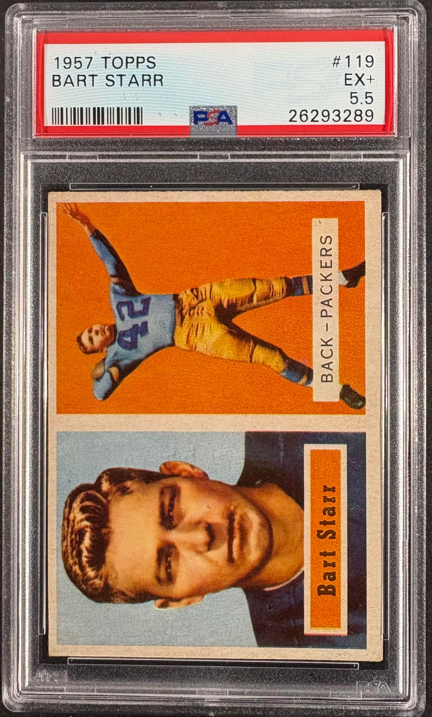 1957 Topps #119 Bart Starr RC Rookie PSA 5.5 EX+ New Label